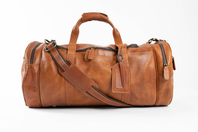 Mens Tan Leather Holdall