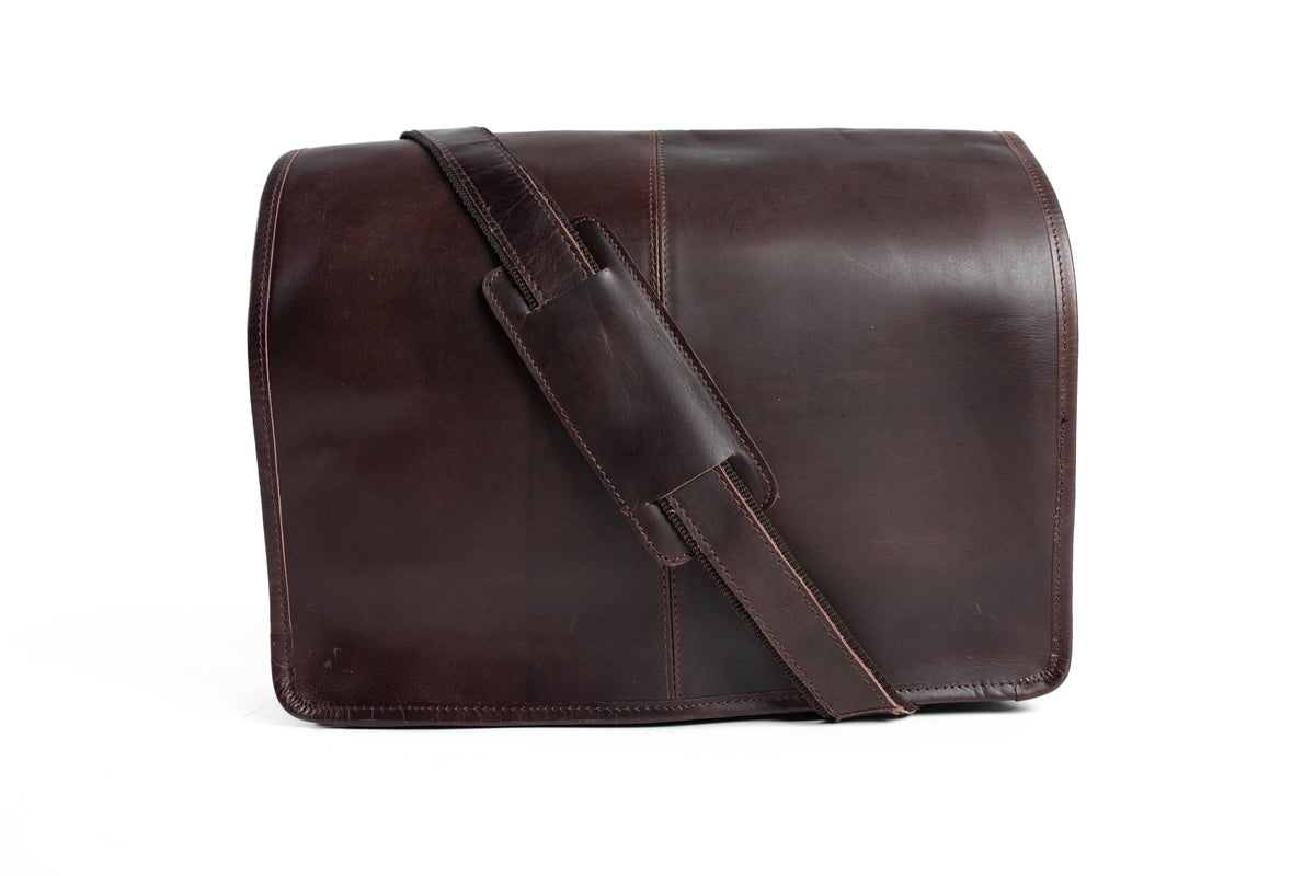  Handmade World Leather Messenger Bag - 16 Inch