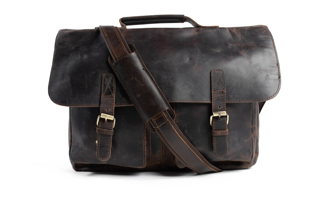 Leather Briefcase Men Black Leather Messenger Bag Men's 