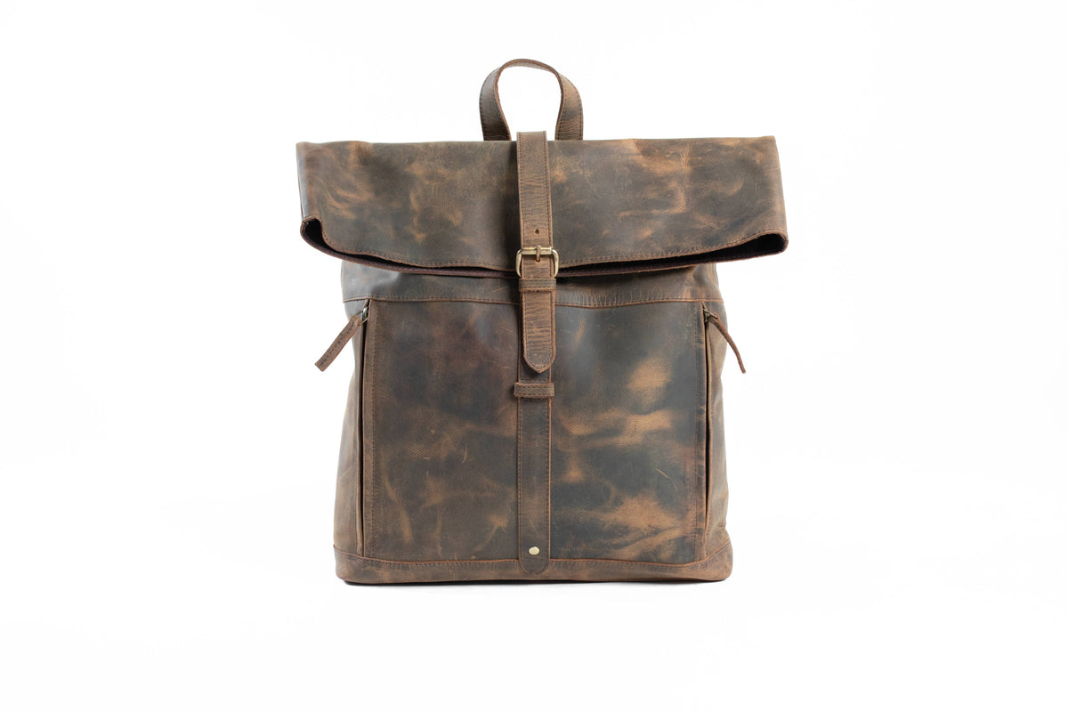 Men's Rustic Leather Backpack — The Handmade Store