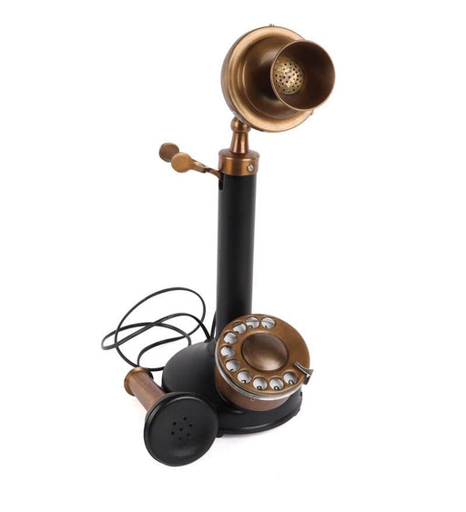 Vintage Telephone Working Brass Rotary Phone Antique Look Retro